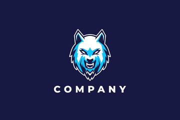 template wolf mascot for esport team logo