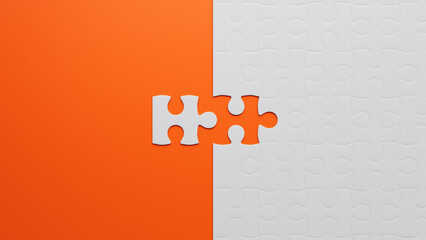 Striking Puzzle Piece Contrast: Creative Concept of Connection and Solution