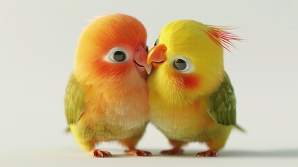 Naklejka premium Two Lovebirds, A Tender Moment