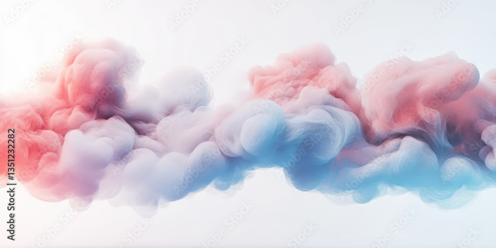 Poster abstract cloudscape: a stunning abstract artwork features billowing clouds painted in soft gradients