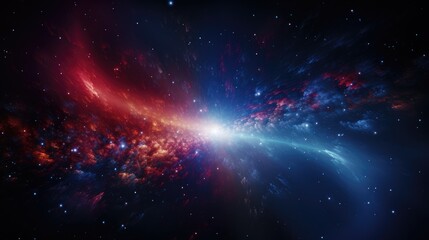 Cosmic Convergence: Red and Blue Nebulae Collide