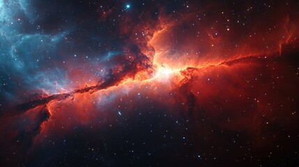 Fototapeta premium Nebula in deep space with glowing clouds of gas. Potential stock photo use