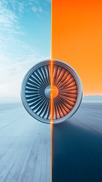 Jet Engine with Dual Tone Sky.