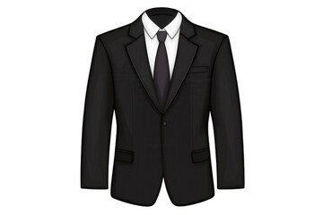 Classic black suit, formal wear isolated on white or transparent