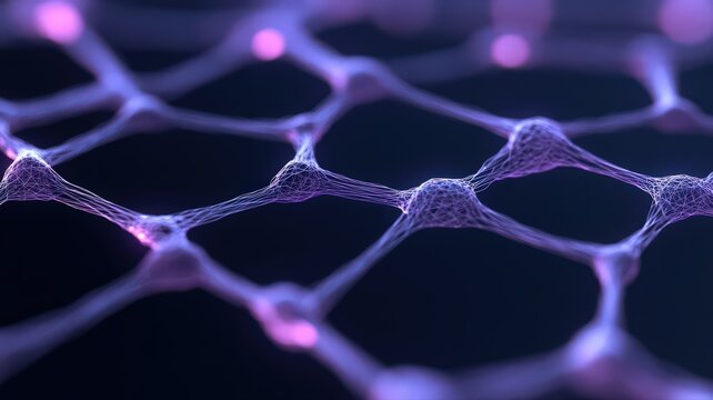 Glowing Purple Network Nodes Abstract Design