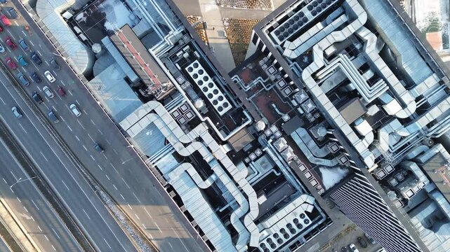 High-rise building rooftop cooling ventilation units