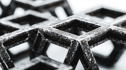 A group of black and white squares forming a bold monochrome pattern that evokes strong visual impact and graphic symbolism.