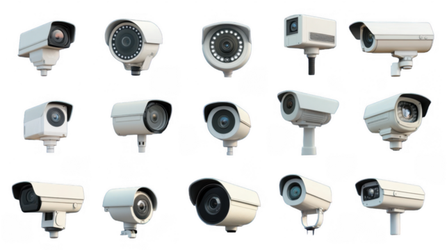 Variety of Security Cameras in Modern Design for Surveillance Use