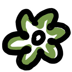 Obraz premium Clover Flower Icon with a cute and bold design. Ideal for lucky-themed graphics, nature-inspired art, and decorative projects. Perfect for digital stickers and spring designs.
