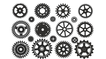 Black and White Gears Illustration
