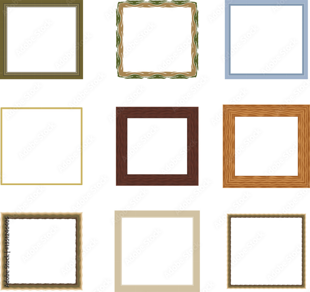 Poster border frame geometric pattern vector set