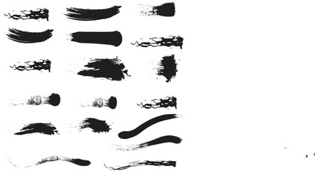 Paint brush stroke vector illustration set