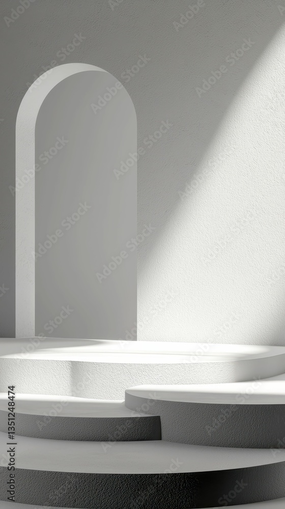Poster minimalist empty stage podium scene with modern design elements