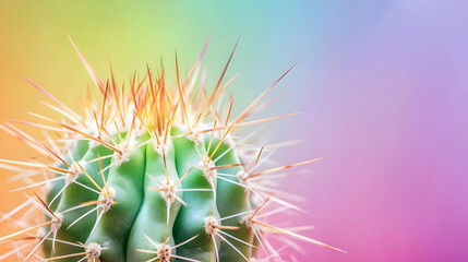 Colorful Cactus Closeup, Vibrant Background, Desert Plant, Home Decor