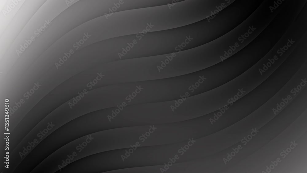 Poster abstract gradient motion texture background with layered wavy lines in shades of gray for modern des