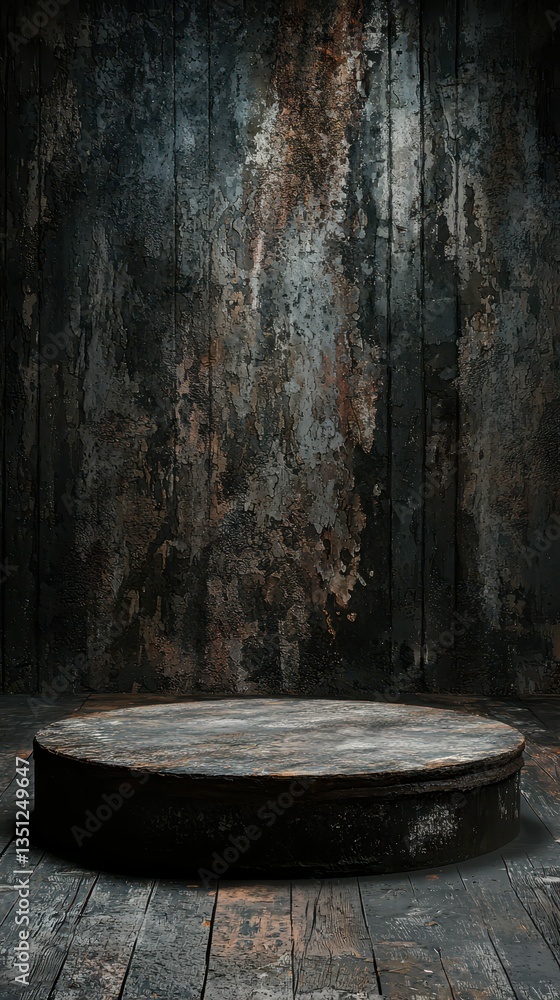 Poster rustic empty stage podium scene with charming textures and colors