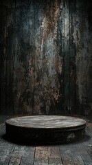 Fototapeta premium Rustic Empty Stage Podium Scene with Charming Textures and Colors