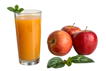 A Glass of Fresh Apple Juice Next to Red Apples