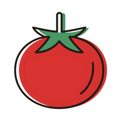 Red tomato vegetable icon with transparent background