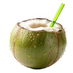 Refreshing Green Coconut Drink Tropical Summer Beverage,