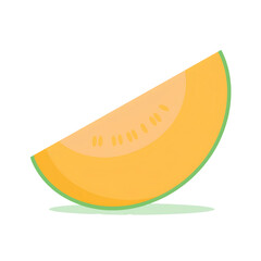 Fresh Slice of Cantaloupe on Transparent Background