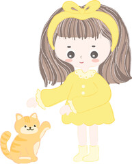 Adorable cute girl and cute cat PNGs! Kawaii cartoon characters, pastel doodles, and stylish illustrations.