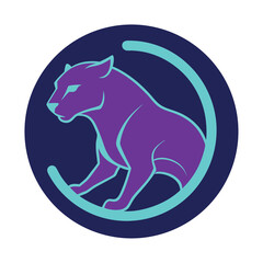 Fototapeta premium black panther on a white background