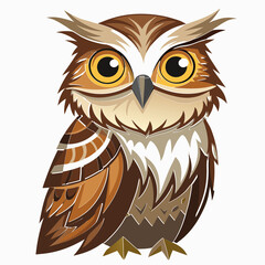 owl on white background