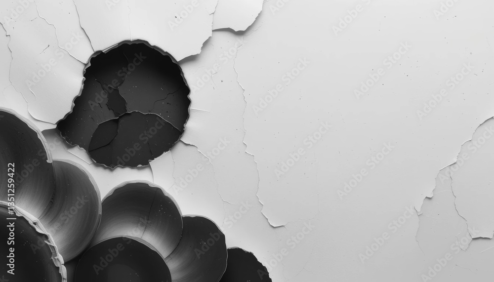 Poster artistic depiction of cracked surface elements abstract background digital artwork minimalist enviro