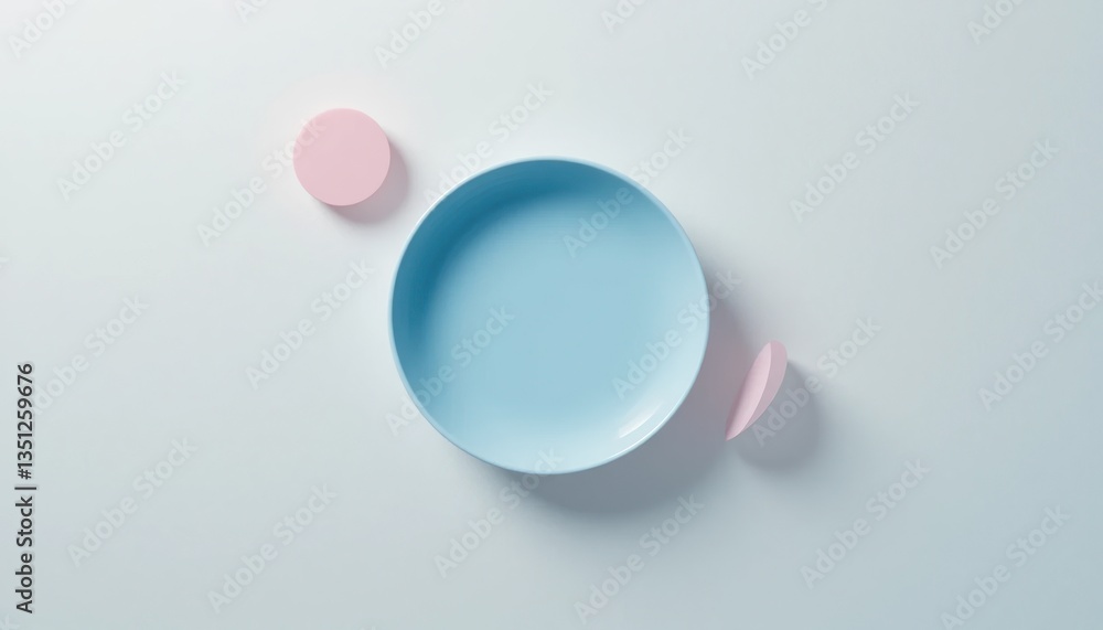 Poster dynamic motion of geometric shapes abstract studio graphic design minimalist environment top-down vi