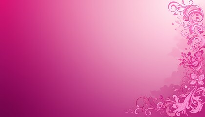 Pink Floral Background, Elegant pink gradient with floral design. Perfect for feminine designs.