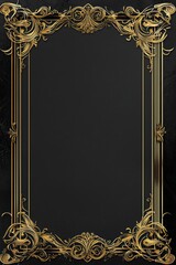 Obraz premium Refined template design with golden border and dark luxury base