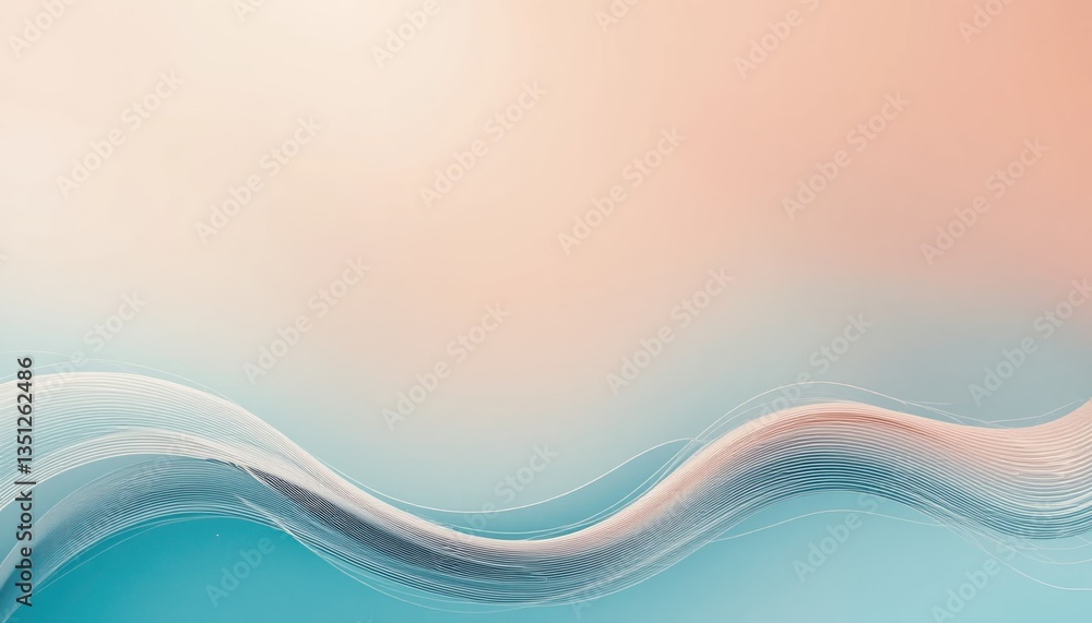 Poster gentle flowing waves and soft color gradients abstract digital art calm and serene environment minim