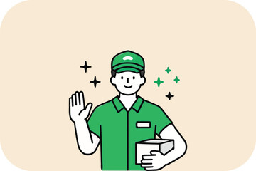 Modern Logistics Illustration: Speedy Courier Service Delivering Packages with Precision and Customer Happiness