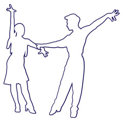 Dancing Duo outline.