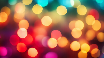 Fototapeta premium Abstract Festive Bokeh Background Colorful Blurred Lights Holiday Sparkle Glowing Circles