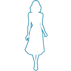 Woman in short hair standing silhouette