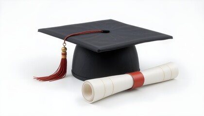 Graduation Cap and Diploma Symbolizing Academic Achievement and Education Success