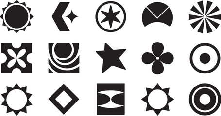 some silhouette Abstract brutal shapes geometric.