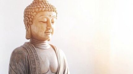 A serene Buddha statue radiating peace and tranquility.