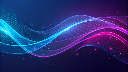 Futuristic Neon Waves abstract background