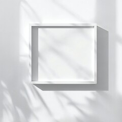 Empty Frame Mockup 3D, Minimal Display Isolated on White Background.
