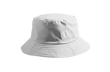 Isolated View of a Clean White Bucket Hat for Summer Fashion Outing