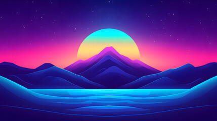 Abstract neon glowing geometric lines 3D rendering business background