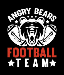 Angry bears football team - Custom Printable Design Cut File for Cricut and Silhouette – Instant Download for DIY Projects