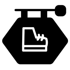 Sign Board Boot Glyph Icon