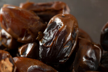 A closeup view of some medjool dates.
