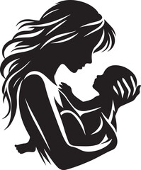 Mother and Son Silhouette Vector Bundle

