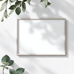 Empty Frame Mockup 3D, Minimal Display Isolated on White Background.