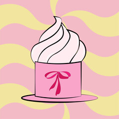 Sweet cupcake. Cupcake vector. Happy muffin. 